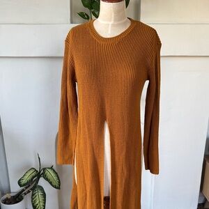 Rust Orange Knit Sweater Dress